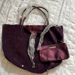 Tiffany & Co reversible purple tote bag (suede and metallic)